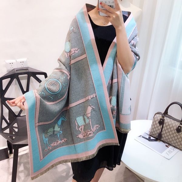 

sqn9 runmeifa national style pashmina tippet sides wear women scarves silk cashmere scarf retro pastoral two warm print shawl scarf 201216, Black;white