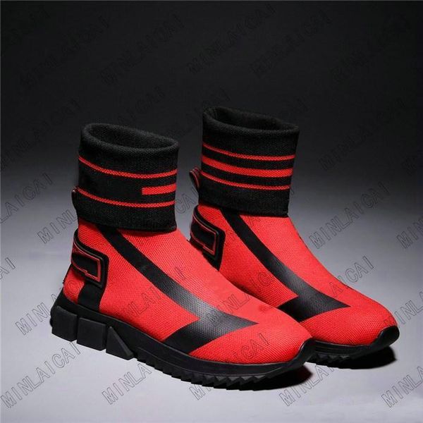 

stretch sorrento slip-on boots italy luxurys designers sneakers knit sock trainers two-tone rubber micro sole casual shoes, Black