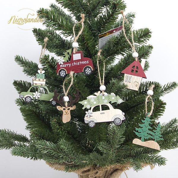 

christmas decorations nicrolandee 3pcs wooden colorful painted tree pendant ornaments for kids toys gift xmas navidad year home decor