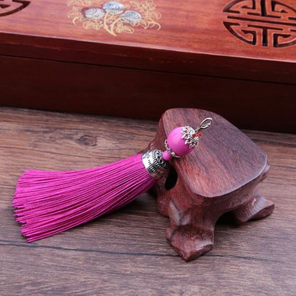 

5pcs 11cm colorful silk tassel brush for earring charm making tassels pendant diy jewelry making accessories handmade crafts sqcnba, Black
