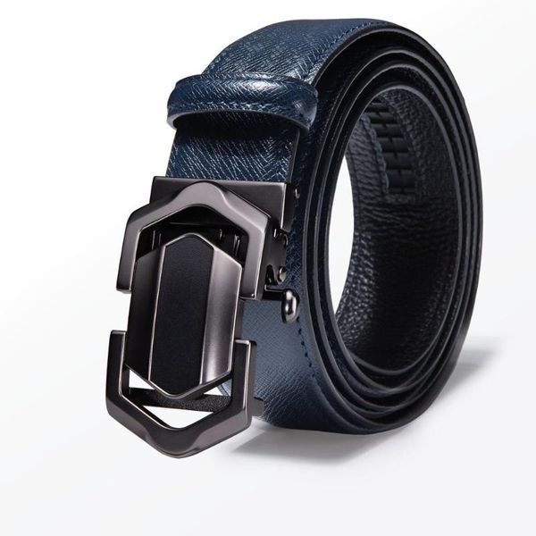 

вырез мужчины синий пояс мода автоматическая пряжка кожаный ремень роскошный коровьей мужской сплав пряжки пояса для мужчин barry.wang gr-00, Black;brown