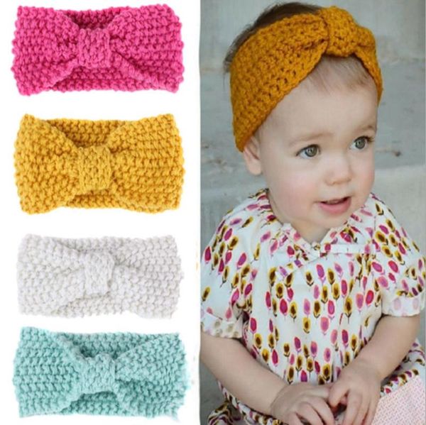 

2020 baby knitted headbands bohemia hairband soft elastic headwraps candy color infant crochet hairbands ear warmer 12 colors optional, Slivery;white