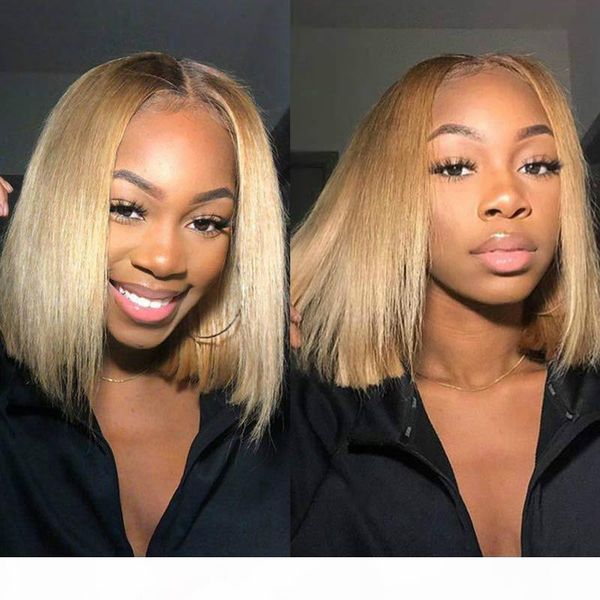 

rebecca blonde straight human hair wigs peruvian remy hair transparent lace wig colored short human hair wigs 4x4 closure wig, Black;brown