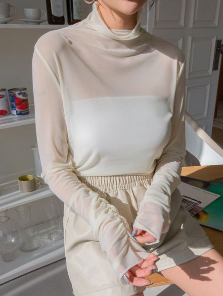 

dazy cowl neck mesh without tube e4xw#, White