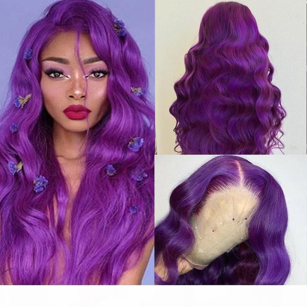 

purple colour13x4 wave lace front wigs sedictive virgin human hair wigs light gray white blonde, Black;brown
