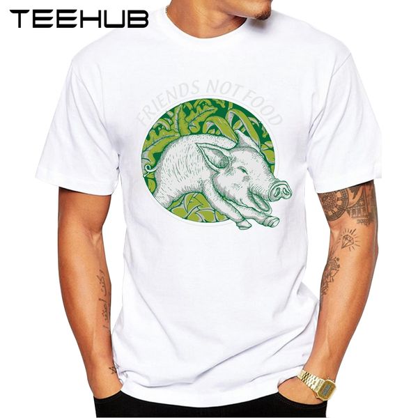 

summer friends not food colors fashion pig printed funny short sleeve basic sport hooded sweatshirt hoodie t shirt