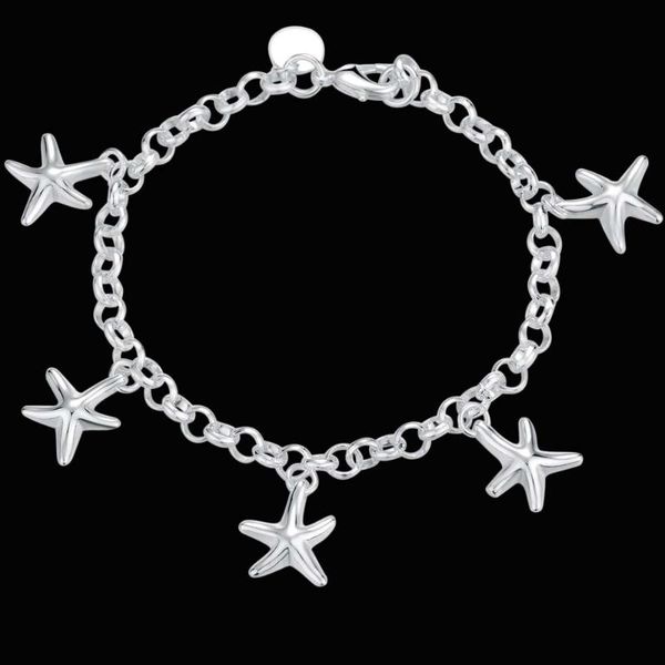 

new style fashion silver plated jewelry star bracelet for women yah124, Black