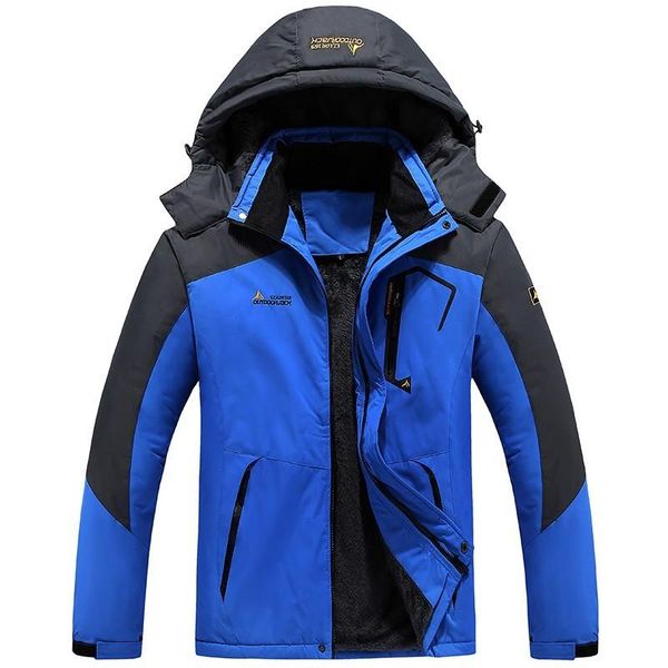 

maijion women sports running windproof winter jackets keep warm clothing waterproof hiking jackets men outdoor fishing warm coat, Blue;black