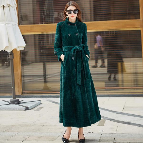 

women's fur & faux women 2021 winter teddy bear long thick coat female fake fluffy warm furry jackets casual loose overcoat b19, Black