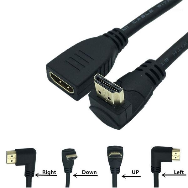 

2.0 extension cable 90 degree right angled elbow cord male to female extender 2k*4k@60hz ultra hd 3d 1080p ethernet1