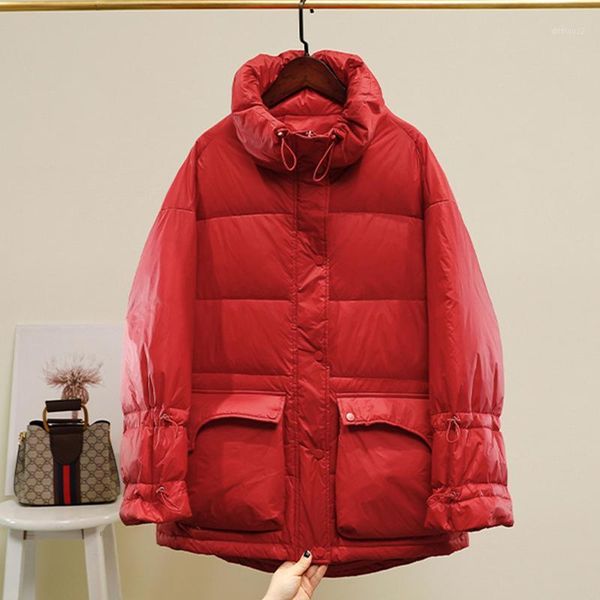 

women's down & parkas fmfssom winter 90% white duck women warm coat loose thickness jacket snow outerwear women1, Black