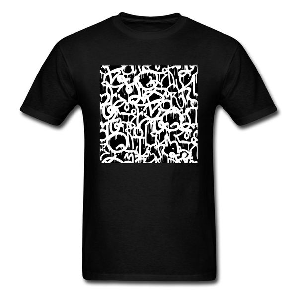 

trendy 2018 art black and white graffiti pattern street wear male hip hop funky casual plus size sport hooded sweatshirt hoodie t shirt