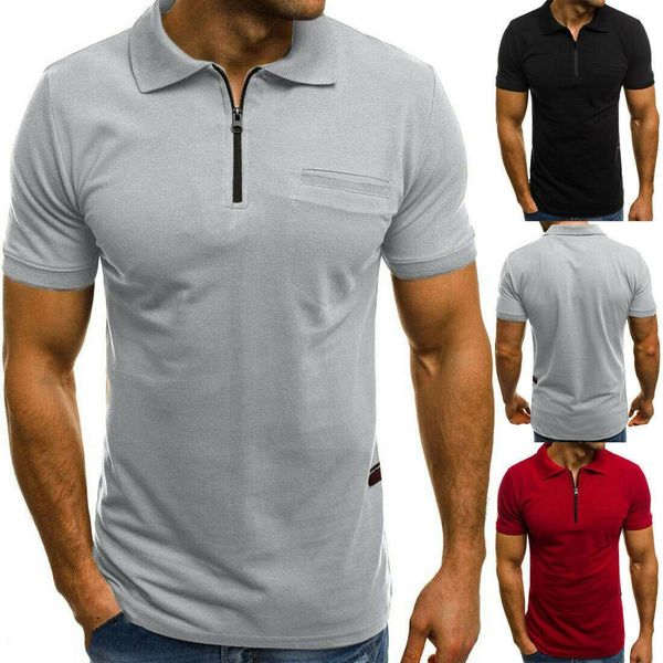 

2021 new men slim polo shirts short sleeve casual golf poloshirt jersey solid black red arrival tees plus size, White;black