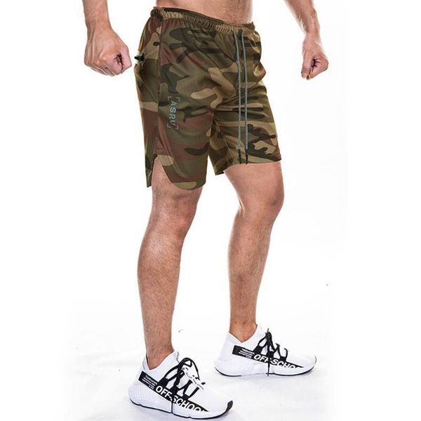 

2020 summer men's shorts loose straight casual pants quick-drying mesh running training sports beach pants, White;black