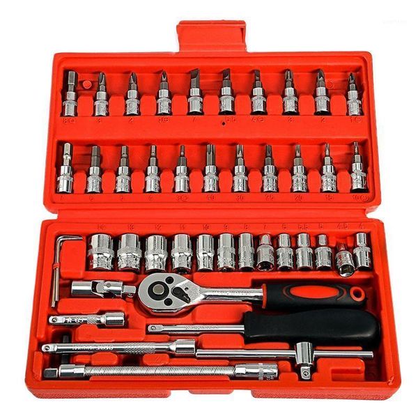 

46pcs socket wrench set diy car repair tool spanner wrench socket set car torque combo repairing tools with storage box1