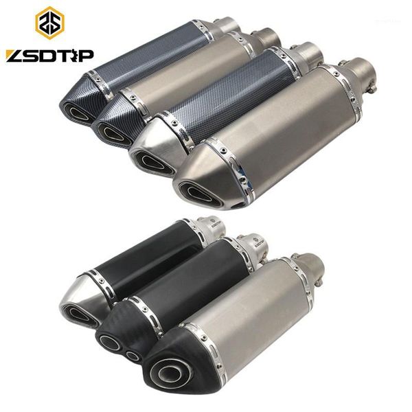 

zsdtrp 38-51mm universal stainless steel motorcycle carbon fiber exhaust muffler pipe for dirt bike/street bike/scooter/atv/quad1