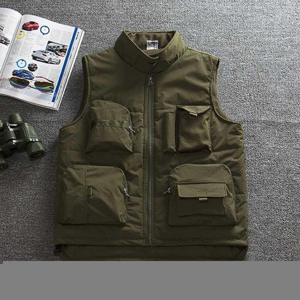 

outdoor t-shirts autumn men's tactical vest outdoorstravel fishing climbing sport pography multi-pocket cotton women's warm waistc, Gray;blue
