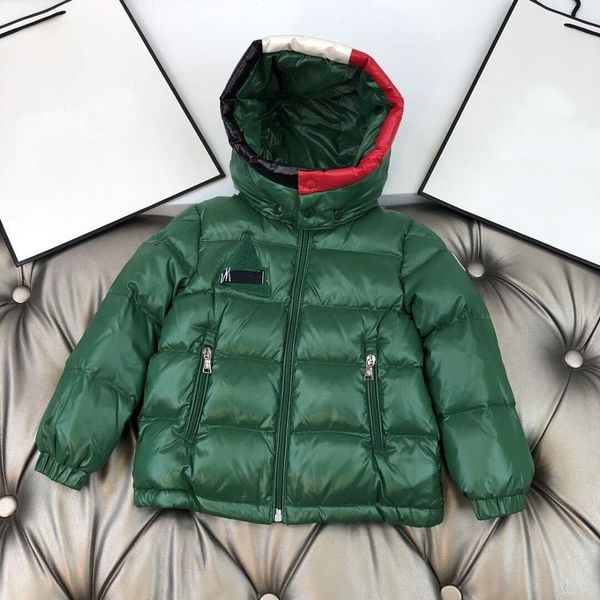 

high-end customized brand children's hooded pink 100% goose feather raccoon fur collar down jacket super warm 7329 lj201125, Blue;gray