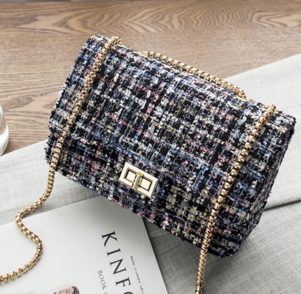 

женщины мешков плеча цепи кроссбодите мешок моды tweed мешок женщины