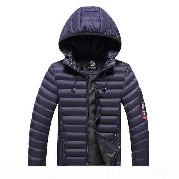 

men winter jacket coat 2020 mens hooded parka warm coat casual slim fit student jackets streetwear parkas headphone decoration, Black