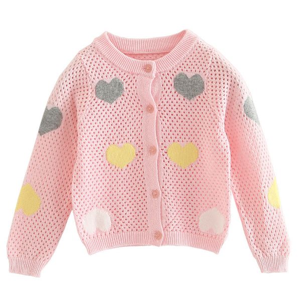 Cardigan per bambina Giacca maglione Bambini Cappotto rosa per ragazza per 1 2 3 4 5 6 7 8 anni Cappotto scialle Abbigliamento per ragazze OKC195110 201106