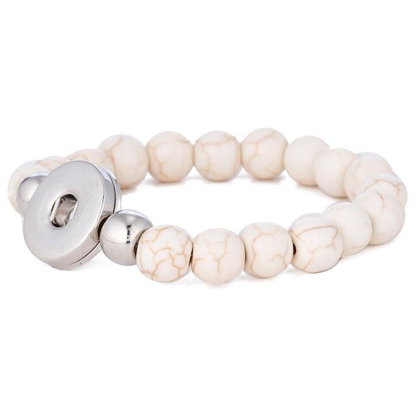 

регулируемая эластичность природных камней snap кнопка браслета для женщин 18mm snap кнопка ювелирных tb9005 регулируемой эластичность wmtos, Black