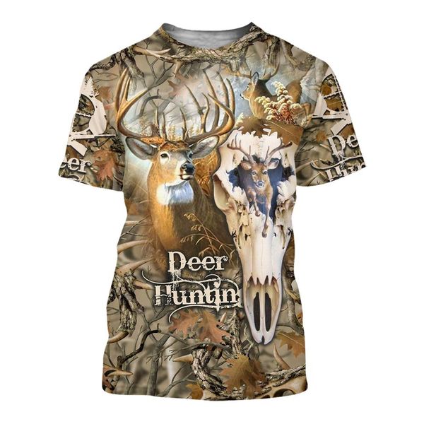 

animal deer wolf hunting color men 3d print shirts plus size anime funny men clothing