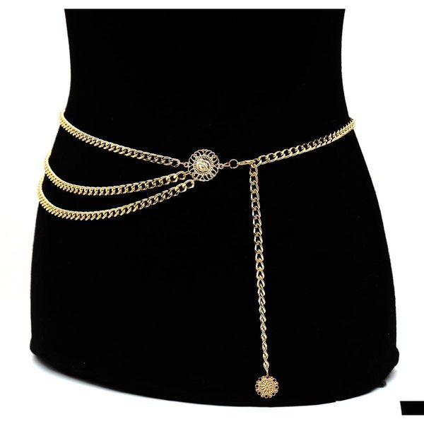 

women bohemia metal circle belly chains vintage gold multi chains belt geometric beach body jewelry jllsjz bdesybag, Silver