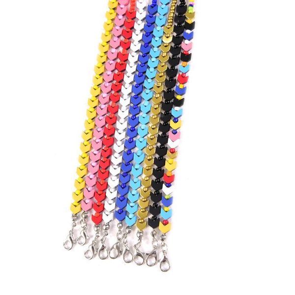 

2021 chic trendy colorful rice beads mask chain holder necklace bijoux femme fashion women sunglasses chain h bbywff