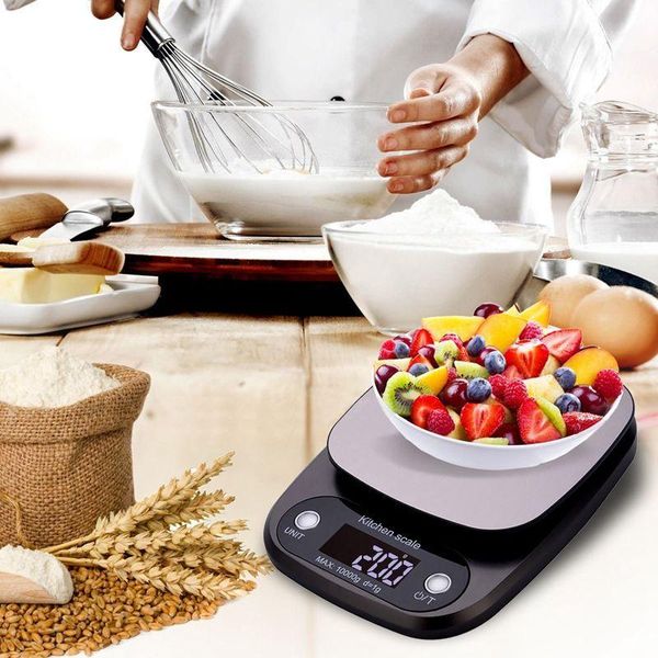 

bathroom & kitchen scales baking weight digital lcd electronic weighing scale 10kg(gray)1