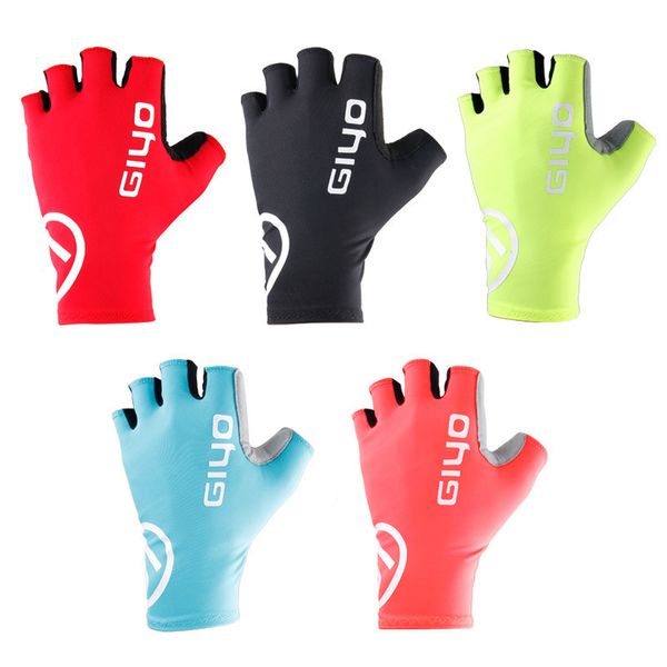 

giyo -02 summer bike antiskid half finger cycling glove breathable shock absorbing gloves for road bicycle, Blue;gray