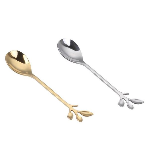 

creative branch alloy vintage spoons 12cm coffee spoon retro leaves handle tea stirring spoons exquisite kitchen sug wmtnsp toys2010
