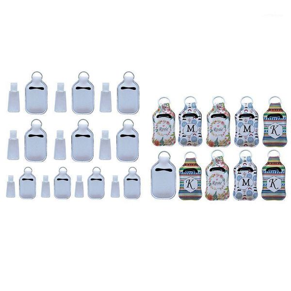 

storage bottles & jars 10pcs refillable hand sanitizer holder cover with key ring portable soap lotion liquids empty container keychain1