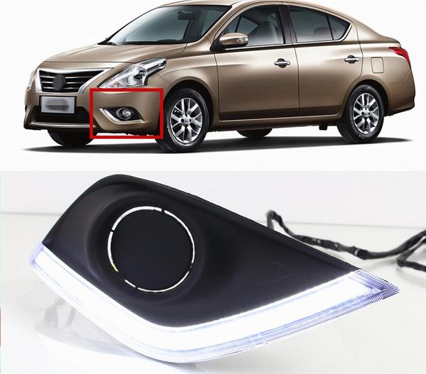 

автомобиль проблесковый для almera latio солнечный versa 2014 2020 2020 led drl дневные ходовые огни дневной свет туман лампы головного свет