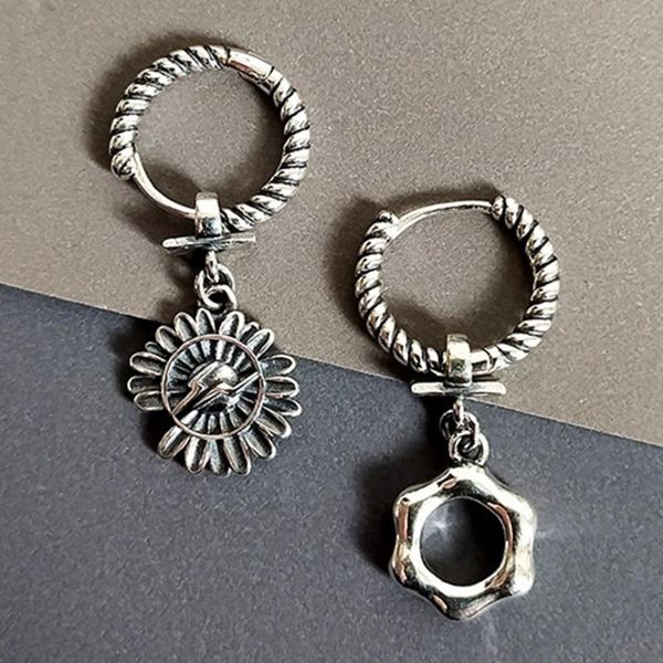 

stud miuoxion retro asymmetric sun flower earrings personality fashion jewelry for women feature namour charm gift all seasons, Golden;silver