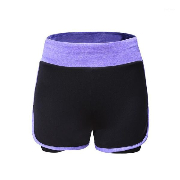 

running shorts summer 2-in-1 breathable yoga for athletic sport fitness clothes jogging workout stretch short1, Black;blue