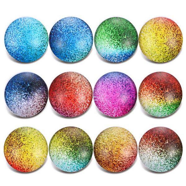 

10pcs/lot new mixed snap button jewelry colorful shinny glass charms fit 18mm snaps bracelet for women gi sqczbj