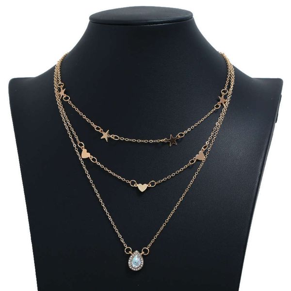 

generous multi and layer jewelry women's simple long necklace clavicle chain choker4l5haxko, Silver