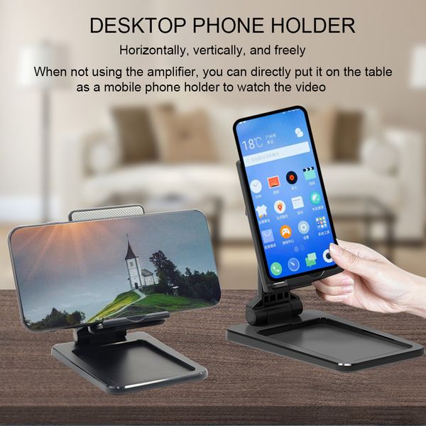 

12 inch magnifier radiation protection 3d hd video amplifier large screen cell phone bracket holder