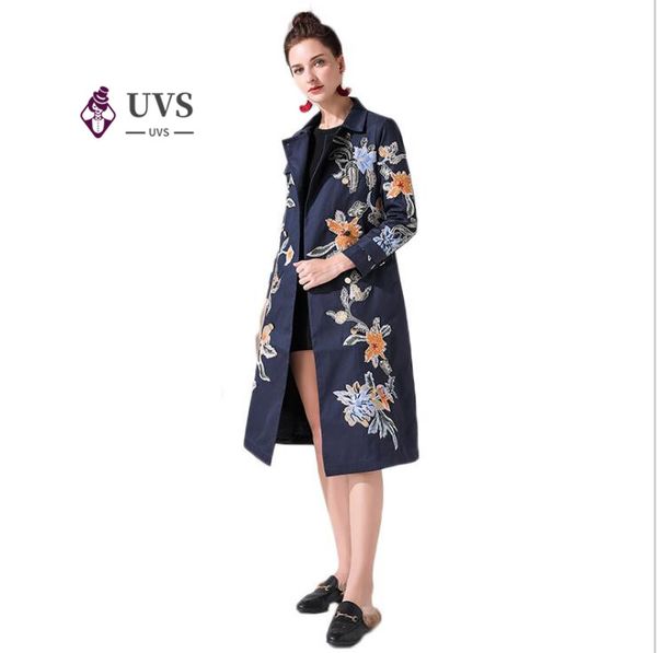 

women's coat 2020 autumn winter casual overcoats women exquisite embroidery double breasted coat windbreaker xxxl, Tan;black