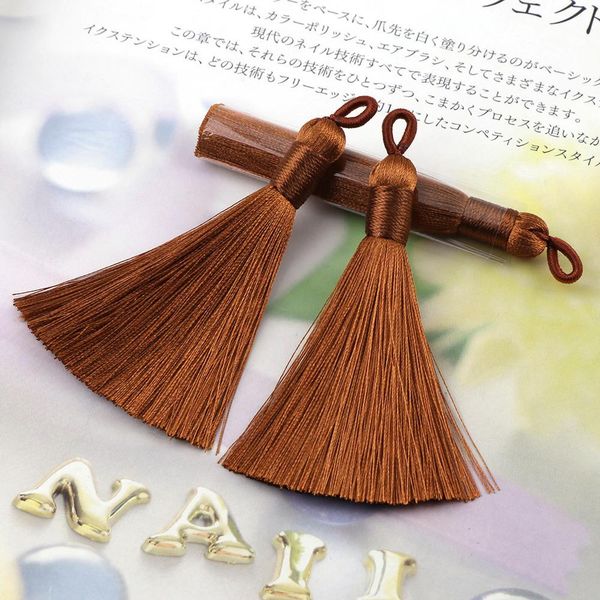 

8cm long colorful 5pcs satin silk tassel brush for earring charm pendant cottontassels diy jewelry making findings h jllrck