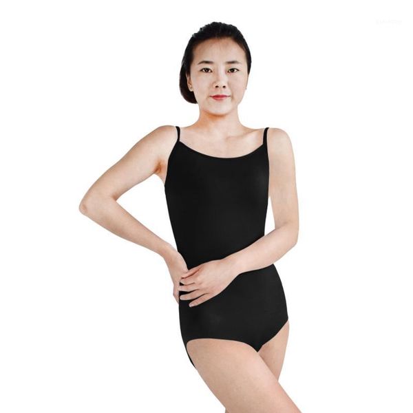 

ensnovo women sleeveless black leotard bodysuit strechy dancewear lady dance tights for womens gymnastics ballet bodysuit1, Black;red