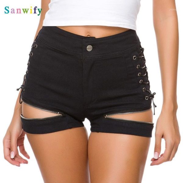 

women's shorts women casual beach black short mini zipper denim female high waist 2021 summer1, White;black