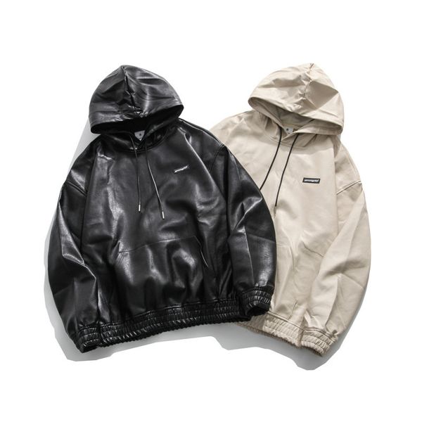 

2021 new fall in ultra-fire leather style double hong kong-style jacket 4ik3, Black