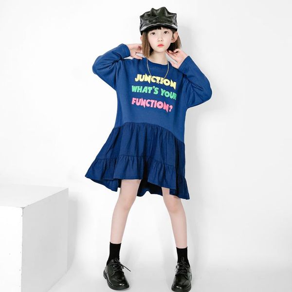 

fashion print kids girls dress autumn 2020 baby clothes teen girls casual cotton dresses korean children patchwork dress, #8977, Red;yellow
