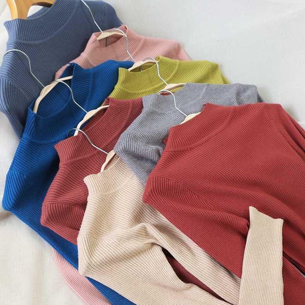 

autumn winter women harajuku clothes korean chic knitted jumpers female turtleneck sueter mujer pullovers crocheted sweaters1, White;black