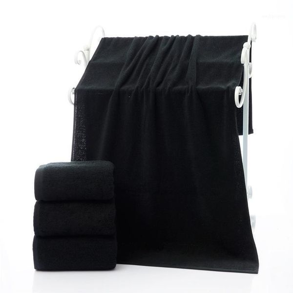 Asciugamano 3 pezzi Set di cotone nero per uomo Toalla 2pz Salvietta per il viso Mano 1pz Bagno Campeggio Asciugamani da doccia Bagno1