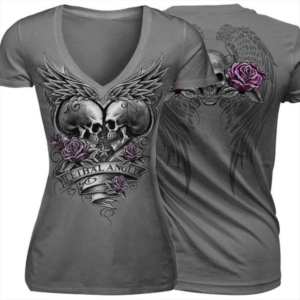 

women punk style short sleeves skull print gothic cotton t shirt dark summer clothes 2020 new fashion poleras mujer, White
