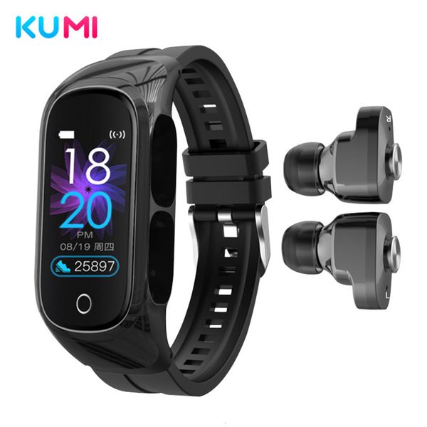 

kumi n8 smart bluetooth headset two in one phone watch heart rate sleep monitoring exercise bracelet