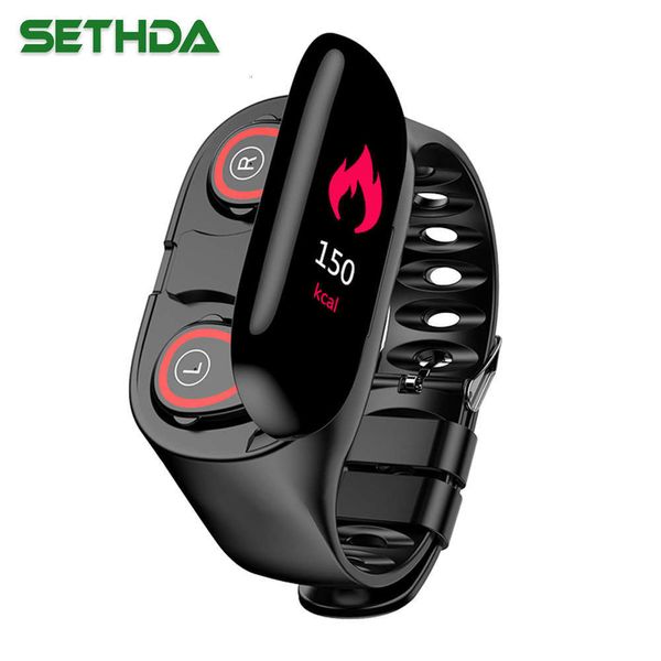 

m1 headset 2 in 1 bluetooth 5.0 step rate blood prsure intelligent color screen sports braceletbgt